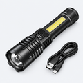 Lampe torche LED rechargeable avec éclairage latéral et câble USB-C